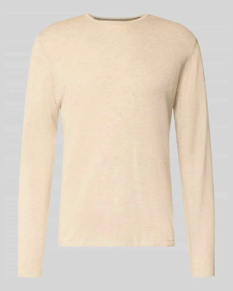 Christian Berg Strickpullover mit Rundhalsausschnitt Sand
