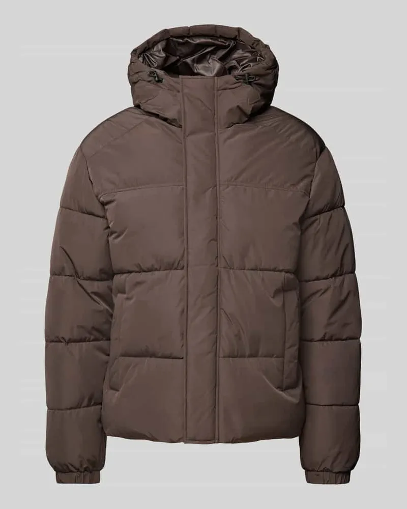 Jack & Jones Steppjacke mit Kapuze Modell 'BRADLEY Mittelbraun