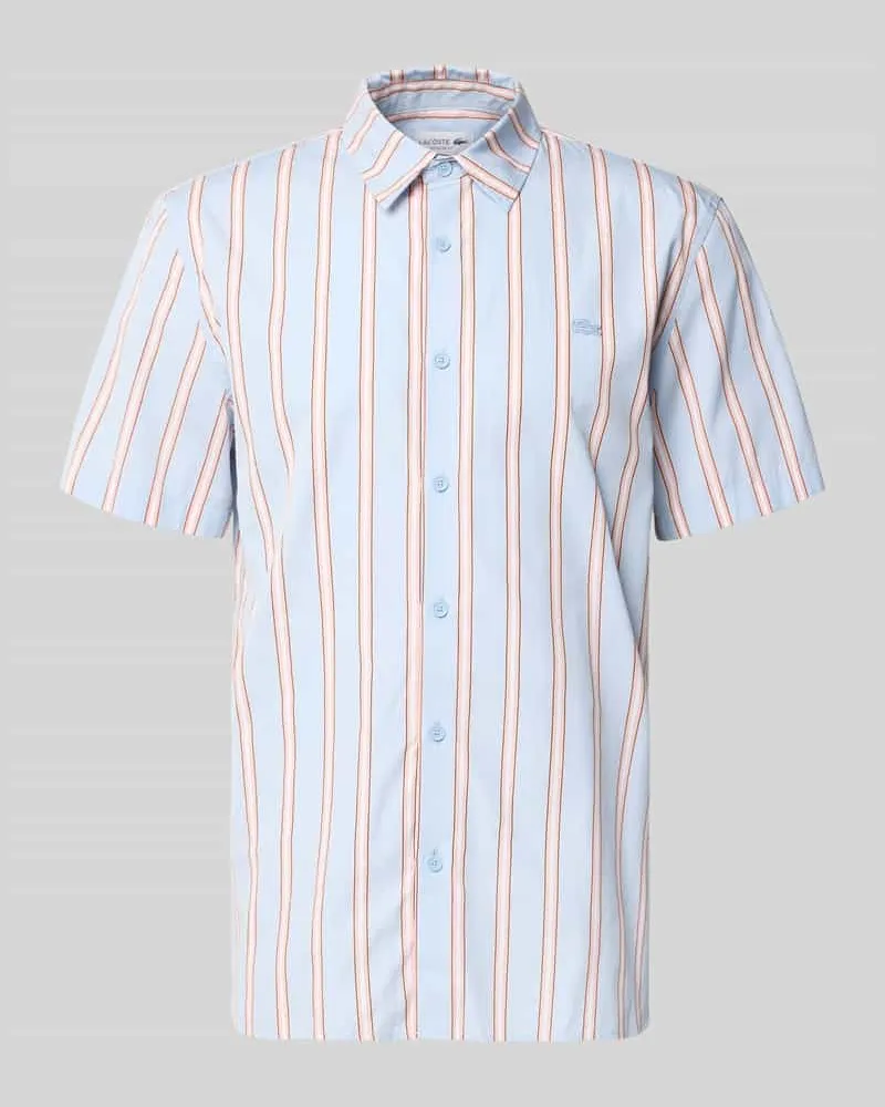 Lacoste Regular Fit Freizeithemd aus reiner Baumwolle Bleu