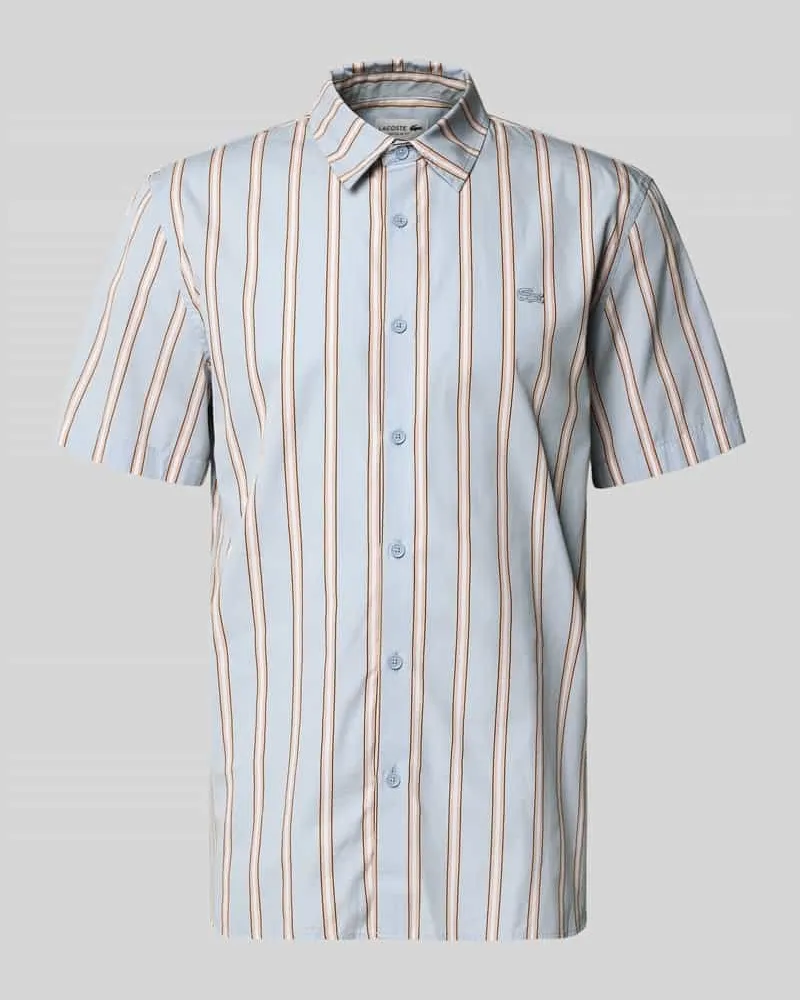 Lacoste Regular Fit Freizeithemd aus reiner Baumwolle Bleu