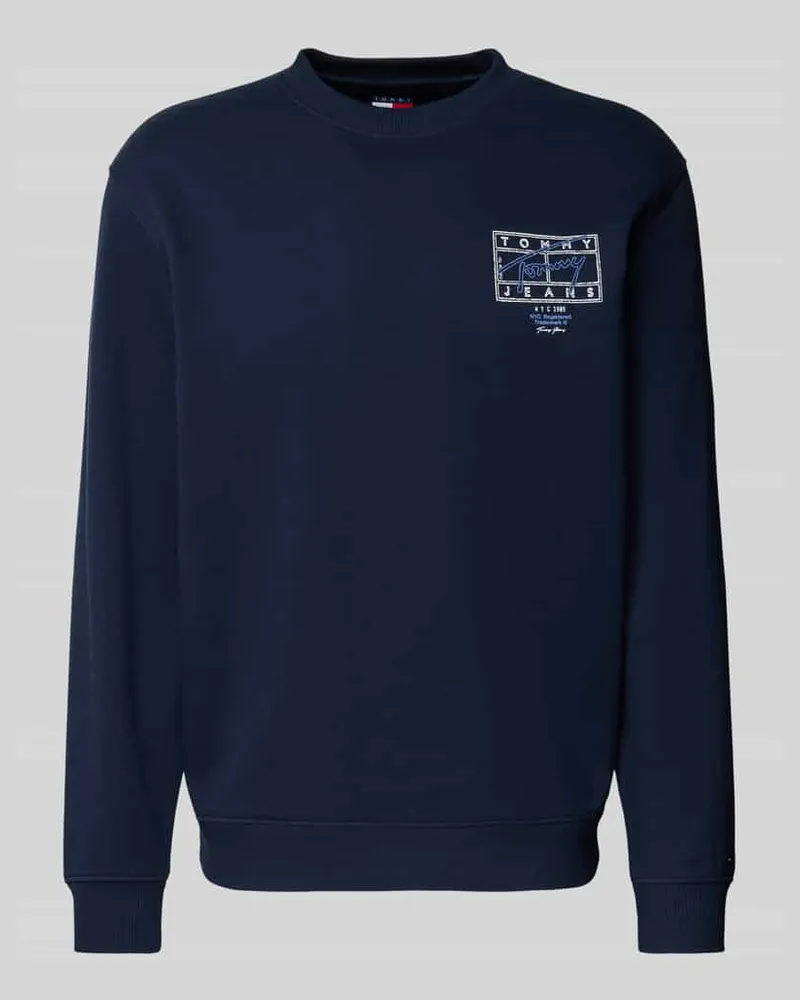 Tommy Hilfiger Regular Fit Sweatshirt aus reiner Baumwolle Marine