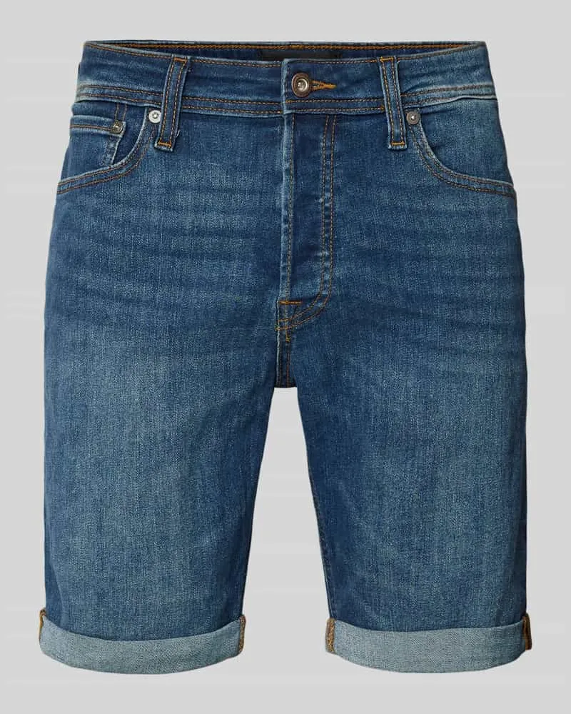 Jack & Jones Regular Fit Jeansshorts im 5-Pocket-Design Modell 'RICK Jeansblau