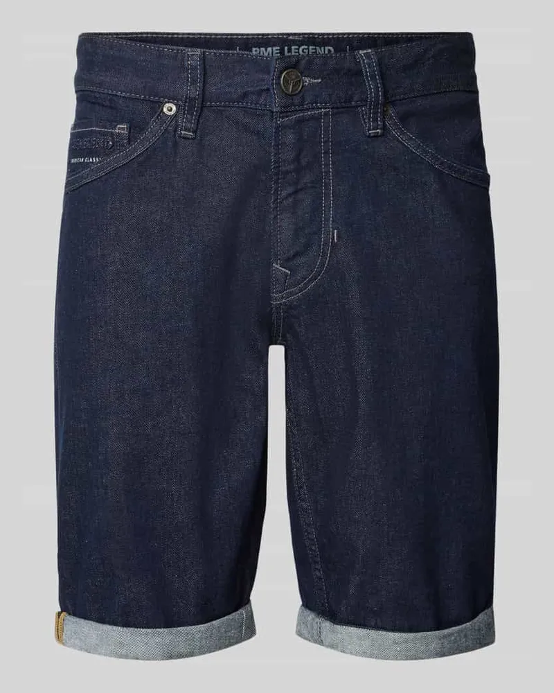 PME Legend Regular Fit Jeansshorts im 5-Pocket-Design Dunkelblau
