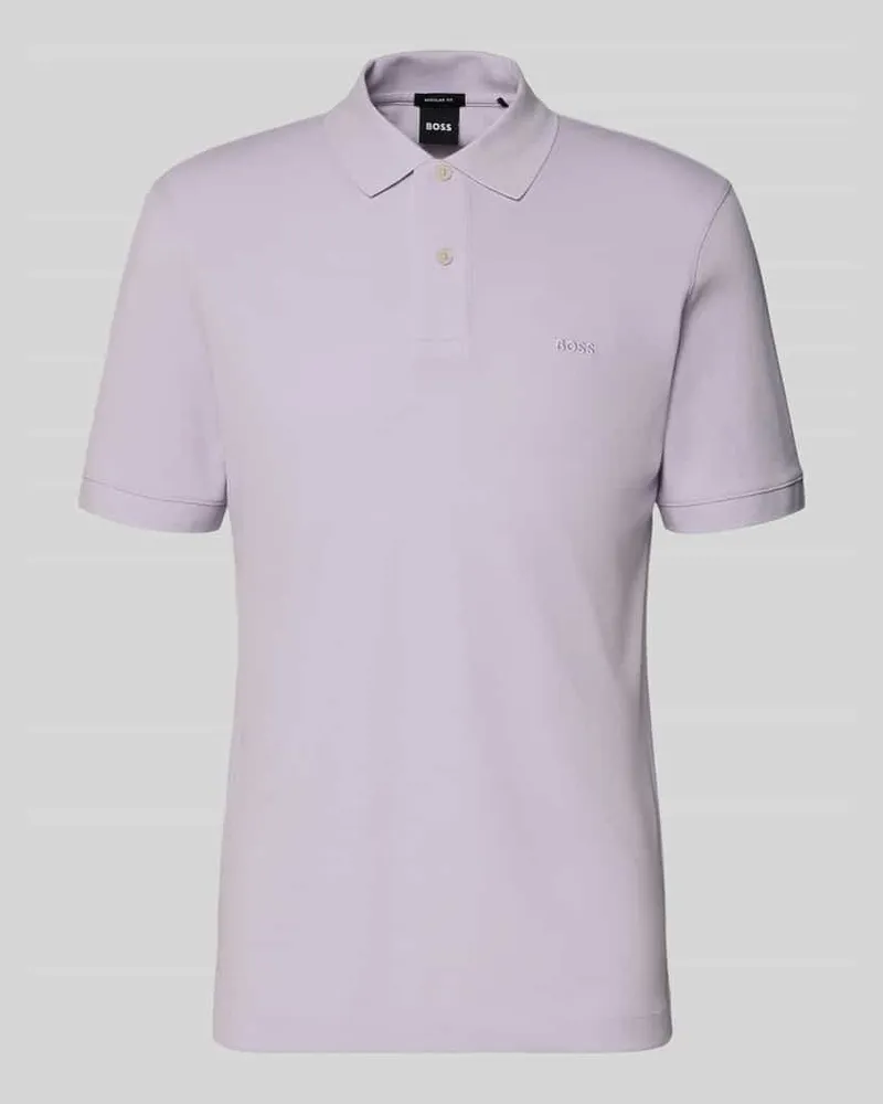 HUGO BOSS Regular Fit Poloshirt aus reiner Baumwolle Modell 'PALLAS Flieder