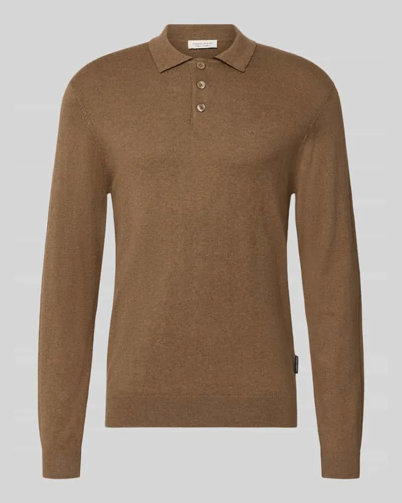 Casual Friday Regular Fit Strickpullover aus Baumwoll-Mix mit Kaschmir-Anteil Schoko