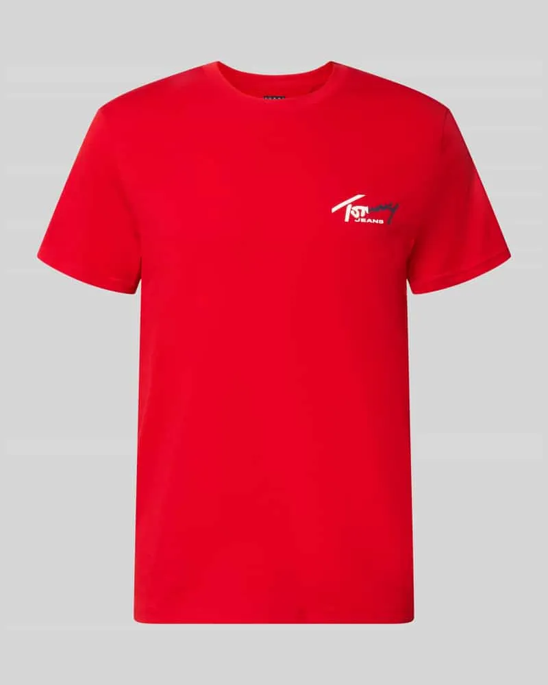 Tommy Hilfiger Slim Fit T-Shirt aus reiner Baumwolle Rot