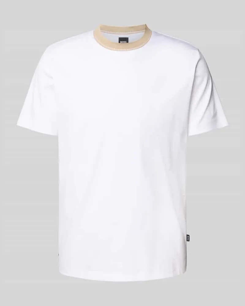 HUGO BOSS T-Shirt mit geripptem Rundhalsausschnitt Modell 'Tessler 