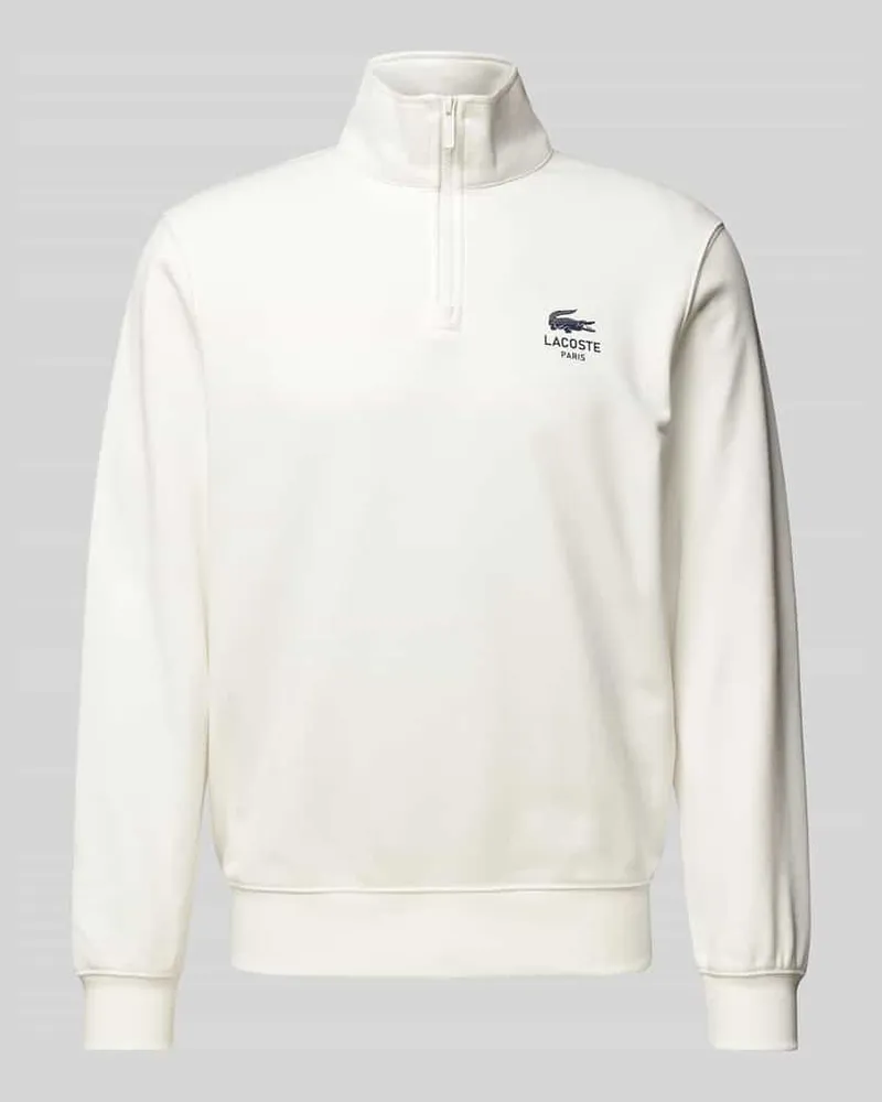 Lacoste Sweatshirt mit Stehkragen Modell 'HERITAGE Offwhite