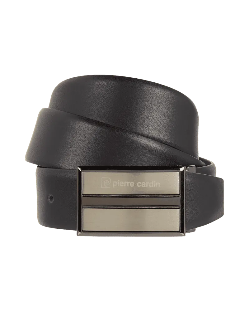 Pierre Cardin Ledergürtel mit Pinschließe Black