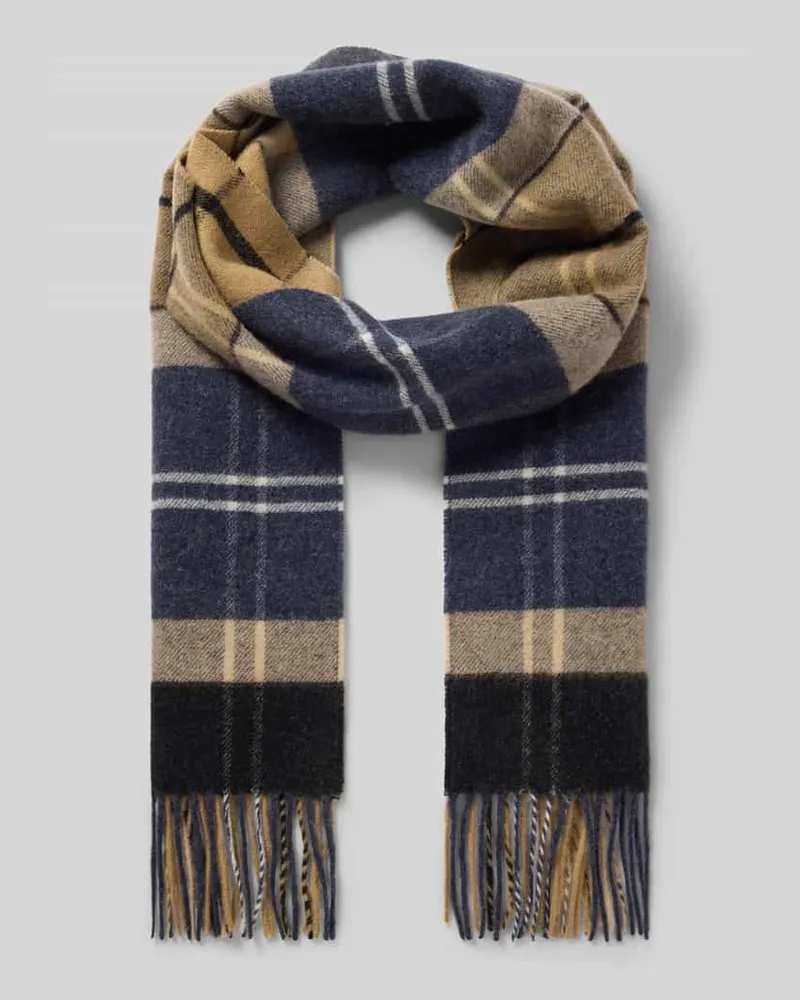 Barbour Schal aus Lammwolle mit Fransenabschluss Beige