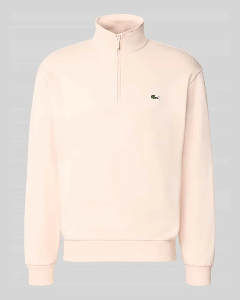 Lacoste Regular Fit Troyer aus Baumwoll-Mix Hellrosa