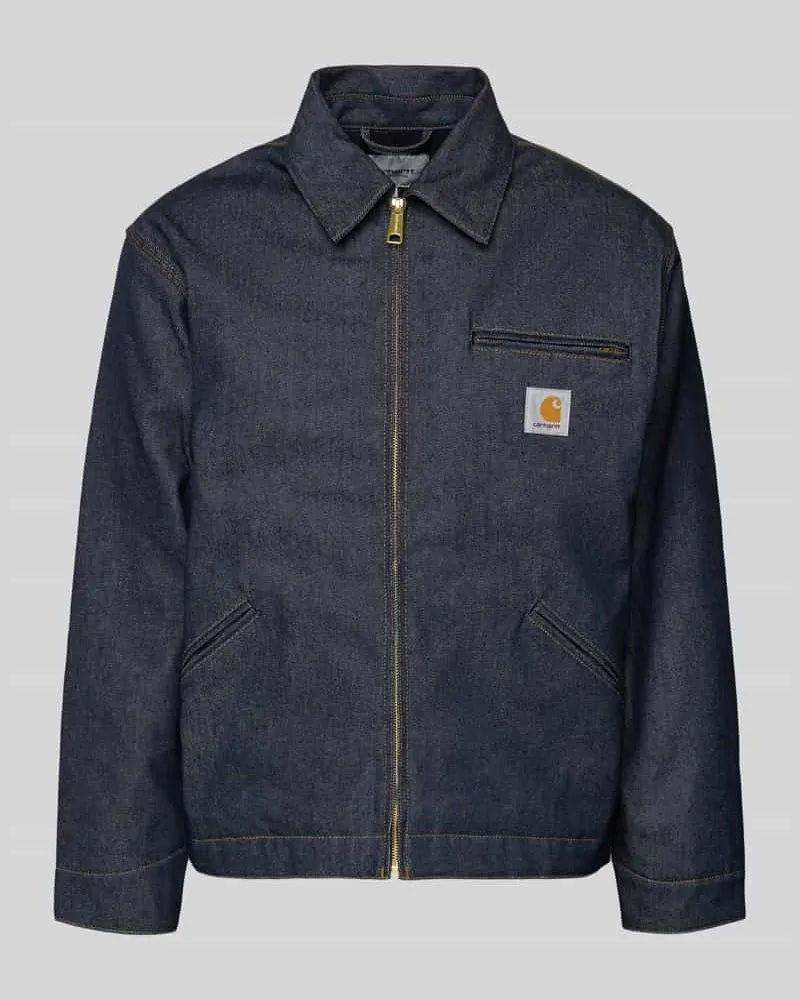 Carhartt WIP Jeansjacke mit Brusttasche und Label-Detail Jeansblau
