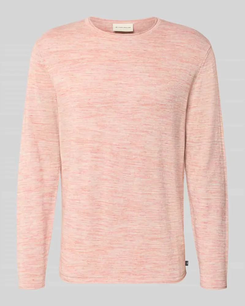 Tom Tailor Regular Fit Strickpullover aus Baumwoll-Mix Modell Space dye Rot
