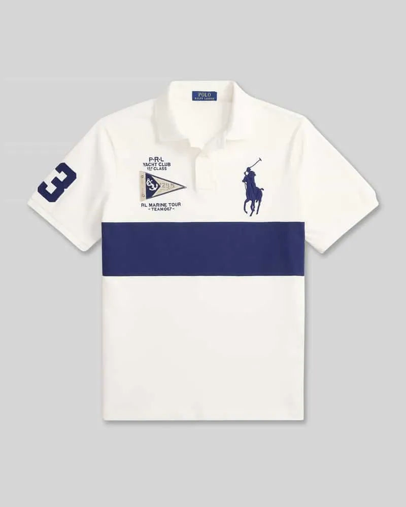 Ralph Lauren Relaxed Fit Poloshirt aus reiner Baumwolle mit Kontraststreifen Marine