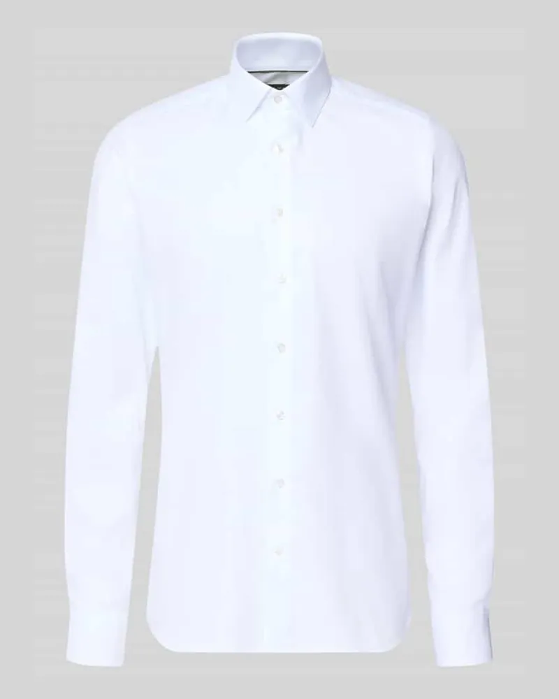Olymp Slim Fit Businesshemd aus Twillgewebe mit extralangem Arm Weiss