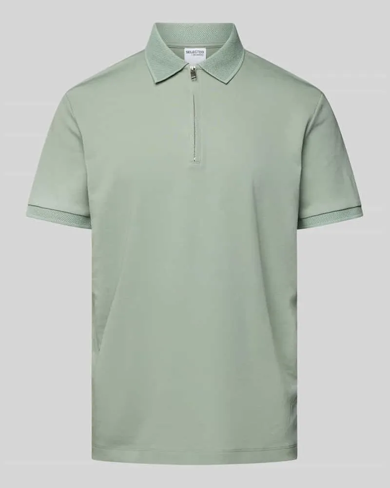Selected Homme Poloshirt mit kurzem Reißverschluss 