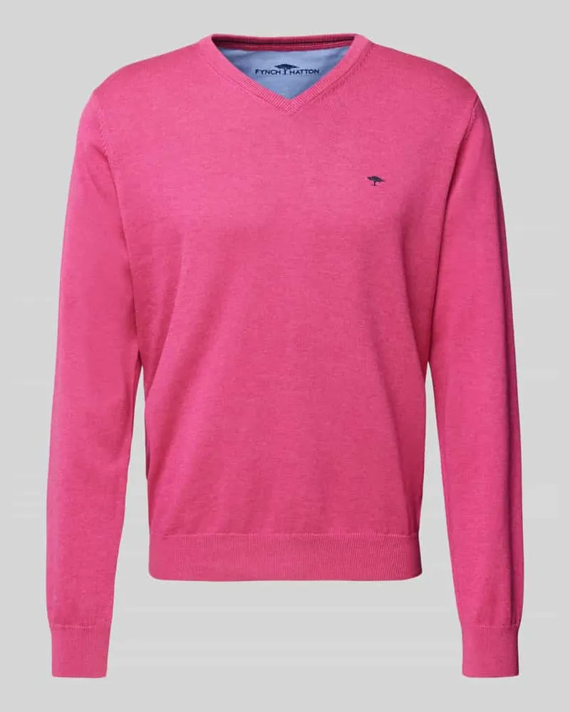 Fynch-Hatton Strickpullover mit Logo-Stitching 