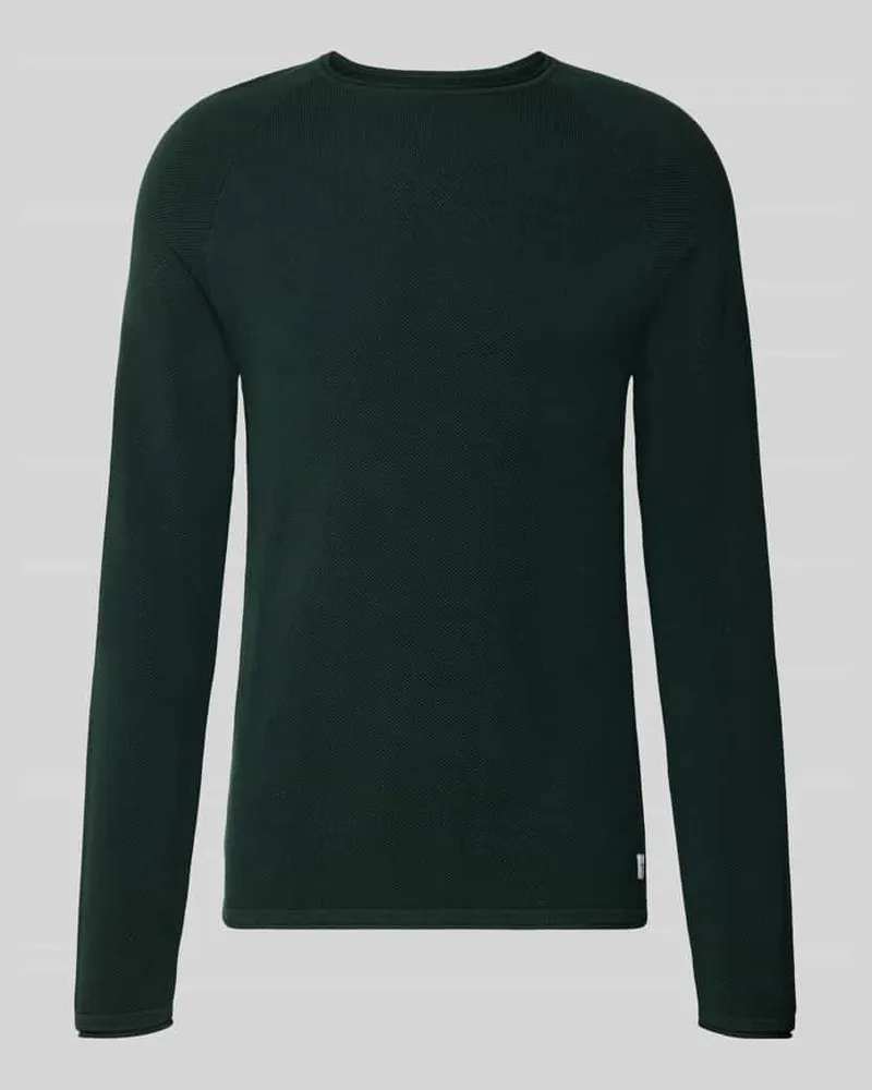 Jack & Jones Regular Fit Pullover aus reiner Baumwolle Modell 'Hill Dunkelgruen