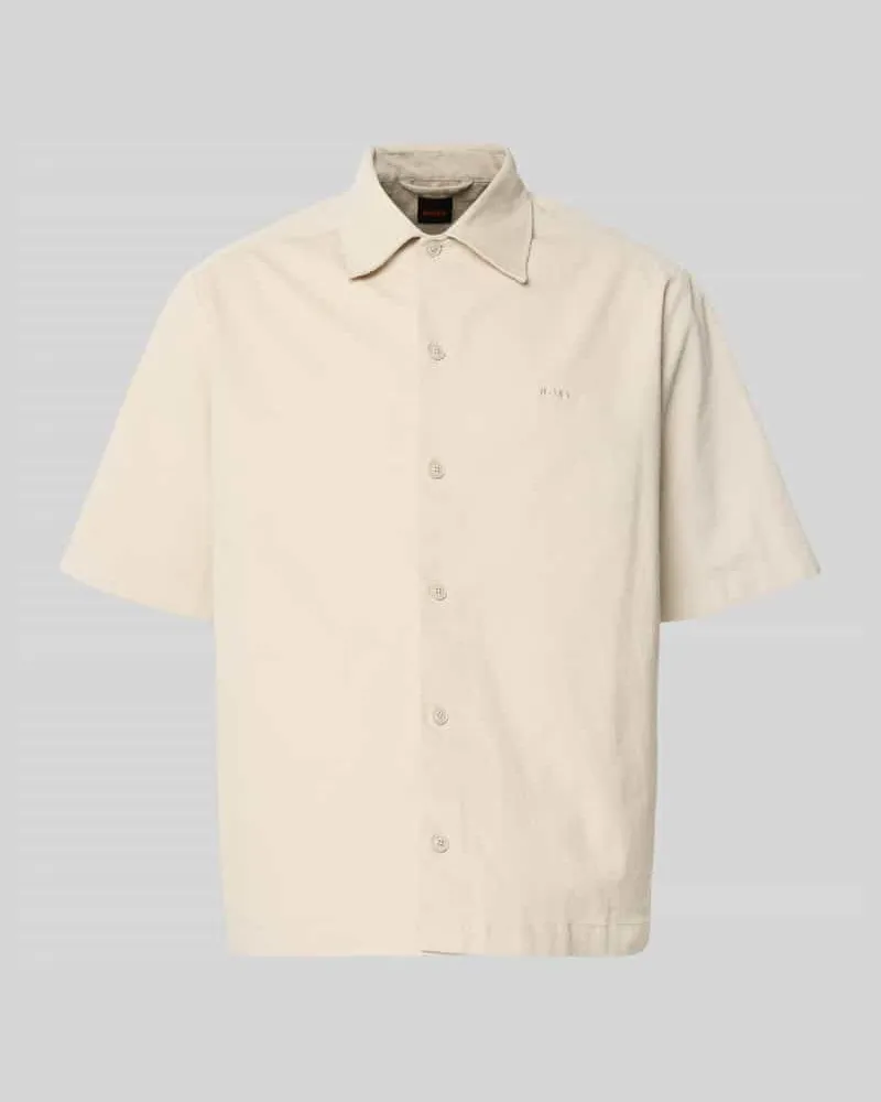 HUGO BOSS Regular Fit Cordhemd aus Baumwoll-Mix Modell 'LAKITH_M Beige