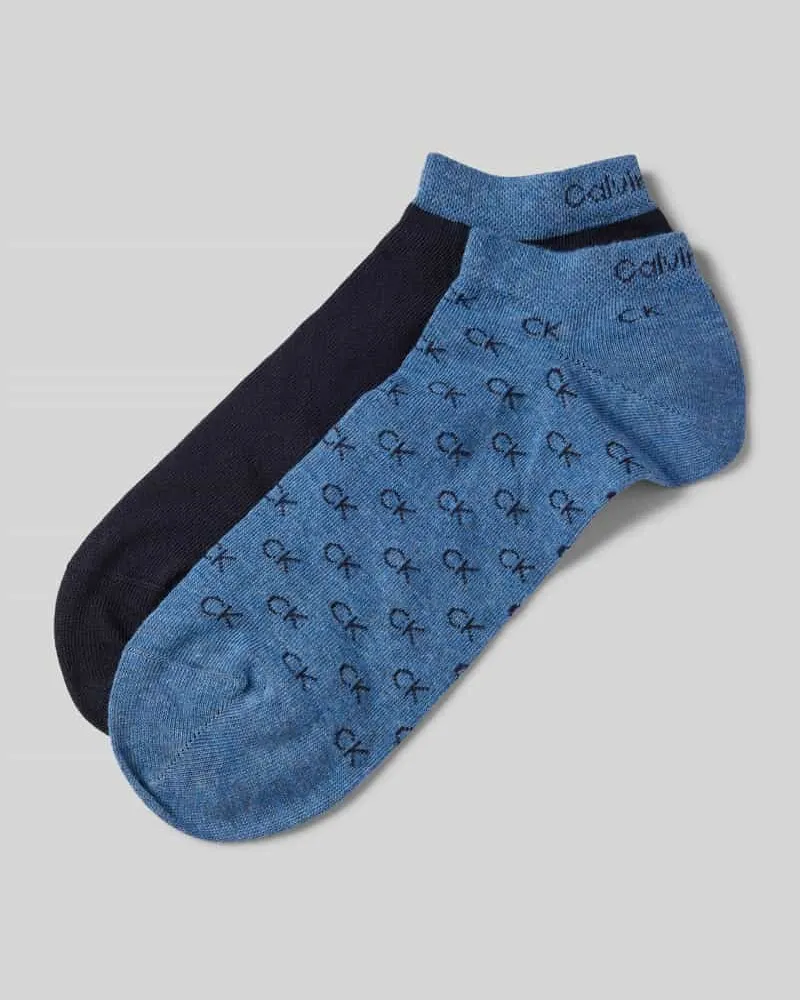 Calvin Klein Socken mit Label-Print im 2er-Pack Blau