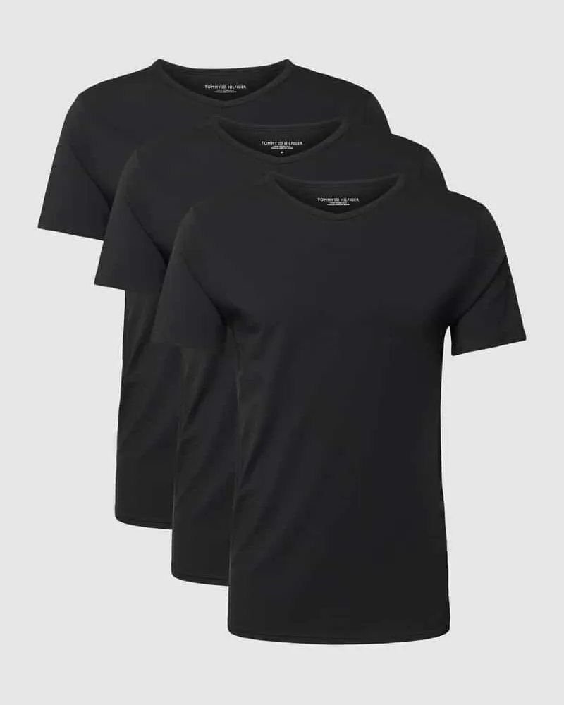 Tommy Hilfiger T-Shirt mit abgerundetem V-Ausschnitt im 3er-Pack 
