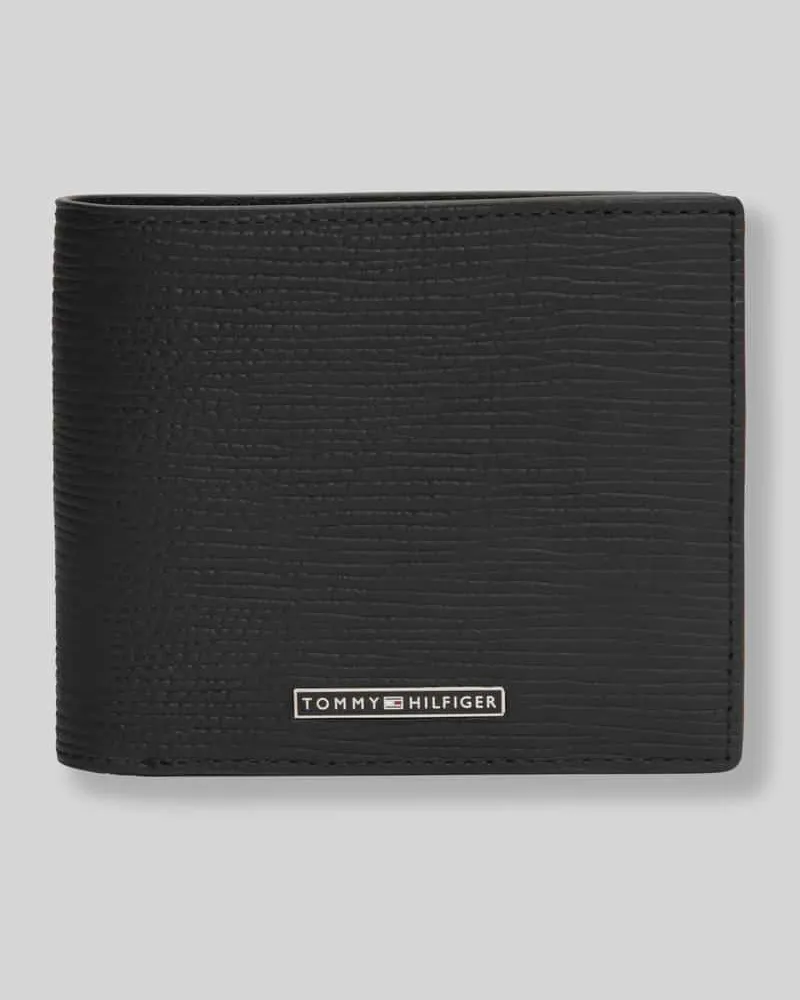 Tommy Hilfiger Portemonnaie aus echtem Leder mit Label-Schriftzug Black
