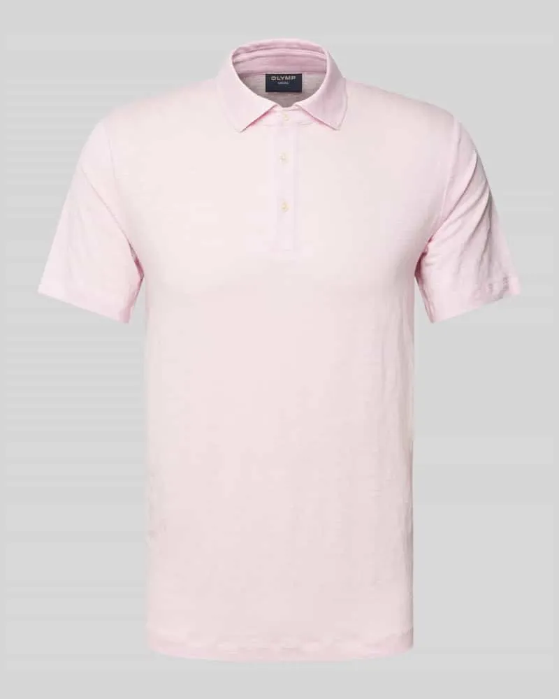 Olymp Slim Fit Poloshirt aus Leinen-Mix 
