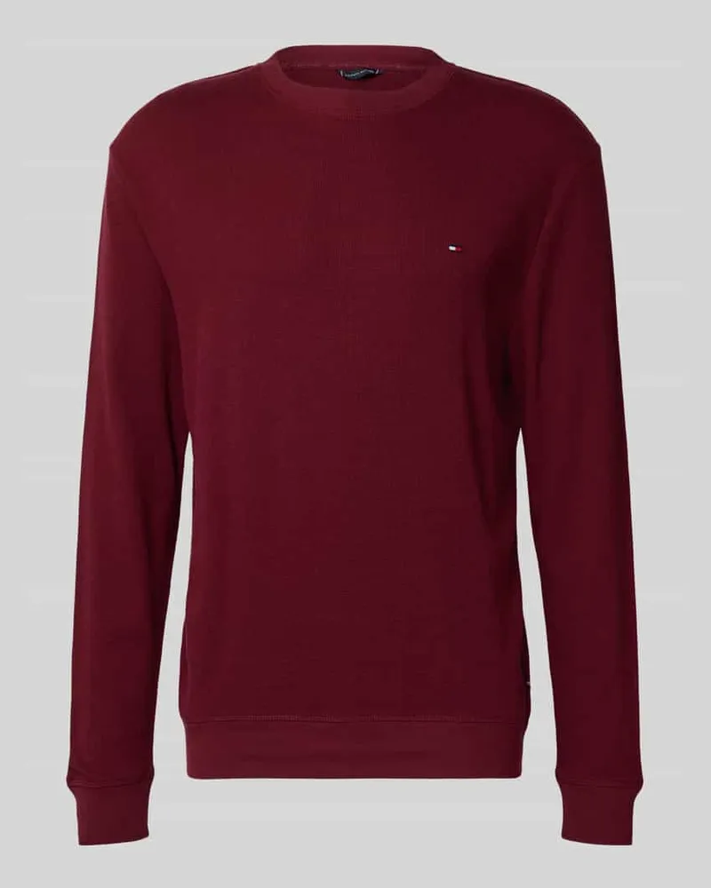 Tommy Hilfiger Regular Fit Sweatshirt aus reiner Baumwolle Bordeaux