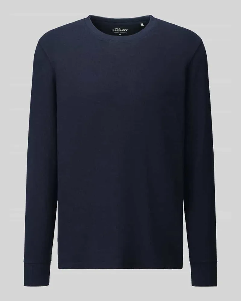 S.Oliver Regular Fit Langarmshirt aus reiner Baumwolle Marine