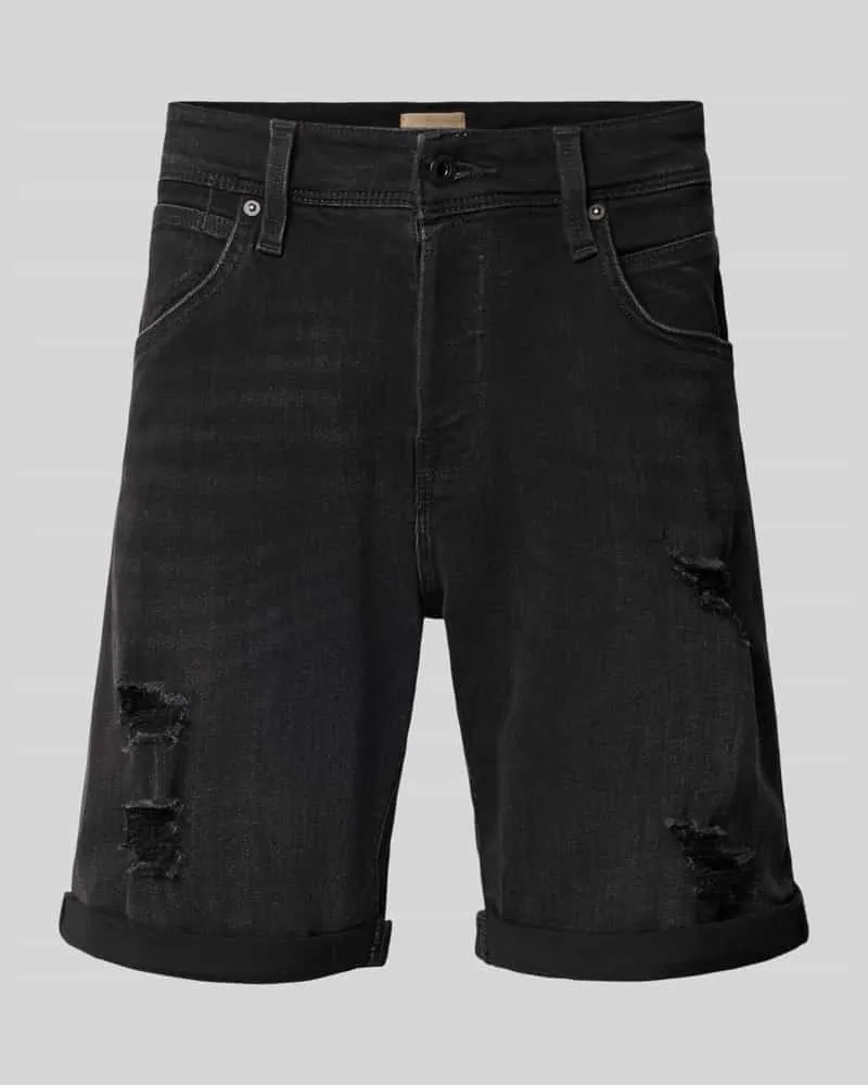 Jack & Jones Jeansshorts mit Umschlag Modell 'RICK Black