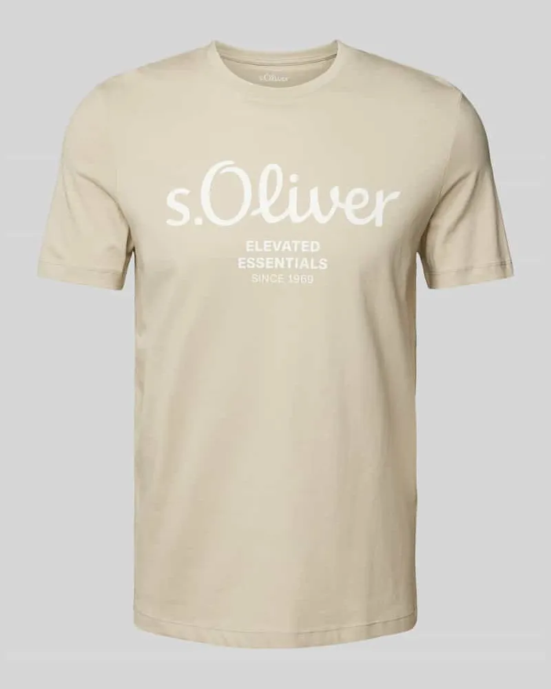 S.Oliver Regular Fit T-Shirt aus reiner Baumwolle mit Statement-Label-Print 