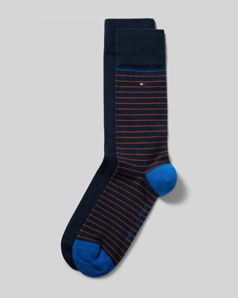 Tommy Hilfiger Socken aus Baumwoll-Mix im 2er-Pack Modell 'MEN SMALL STRIPE SOCK Orange