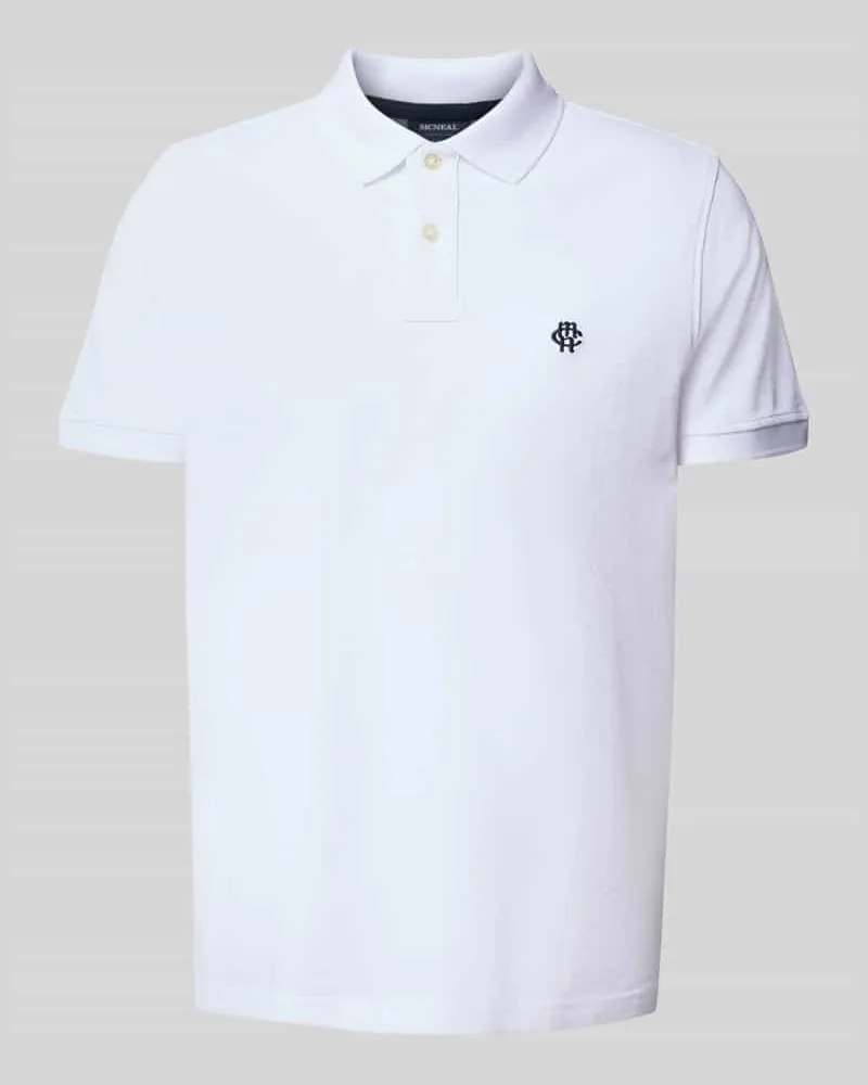 McNeal Poloshirt mit Label-Stitching Weiss