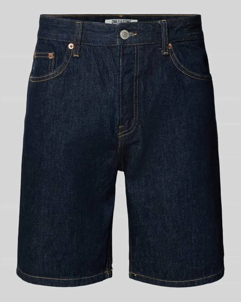 Only & Sons Regular Fit Jeansshorts aus reiner Baumwolle Modell 'EDGE Marine