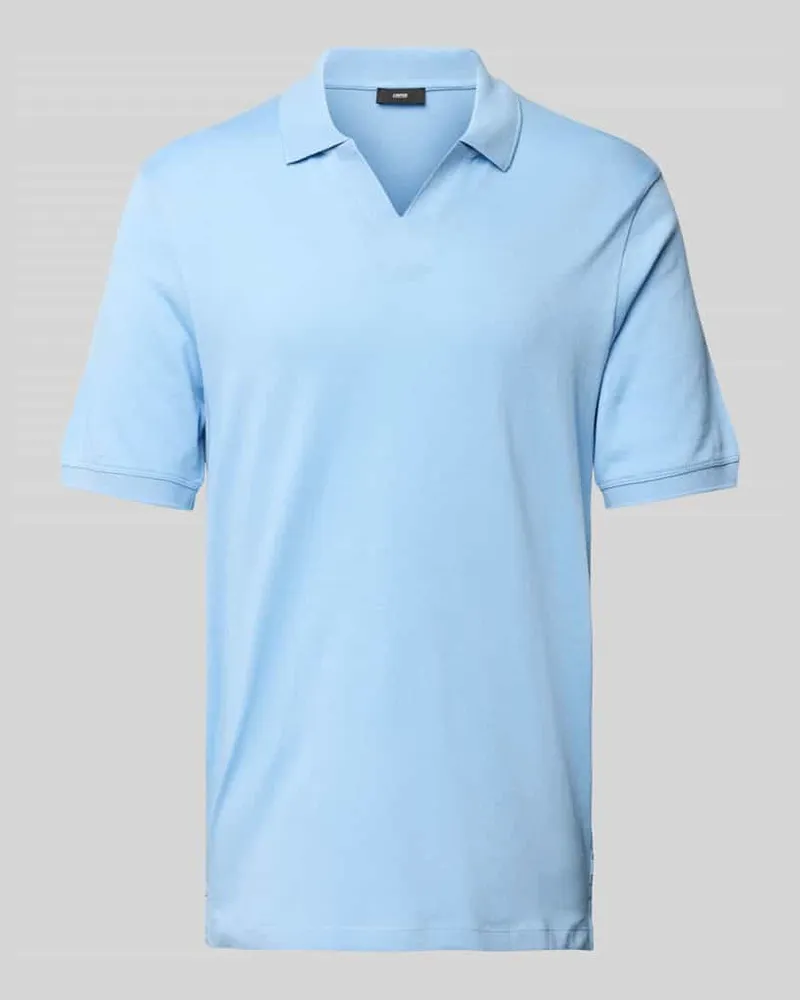 cinque Regular Fit Poloshirt mit V-Ausschnitt Modell 'Bolo Hellblau