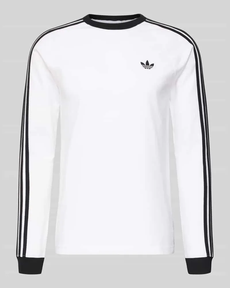 adidas Longsleeve mit Label-Stitching Weiss