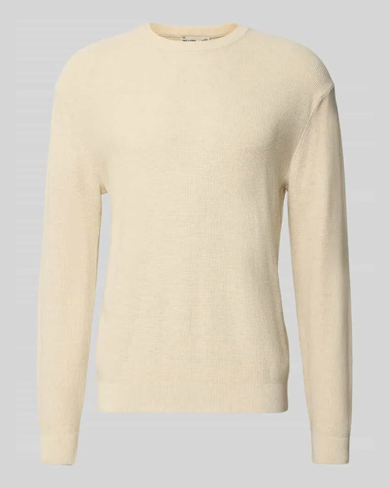 Only & Sons Pullover mit Feinstrickstruktur Offwhite