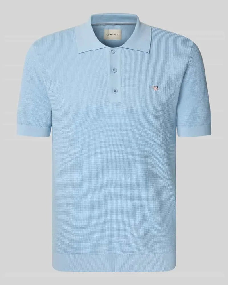 Gant Regular Fit Poloshirt mit Label-Stitching Hellblau