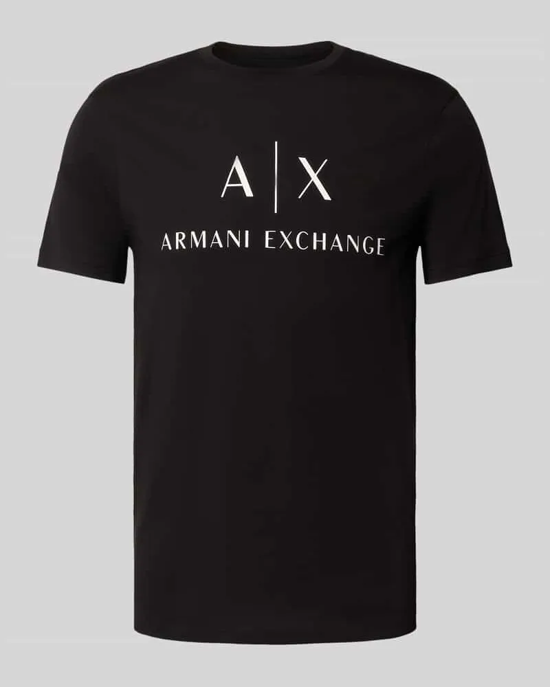Armani Exchange Slim Fit T-Shirt aus reiner Baumwolle mit Logo-Print 