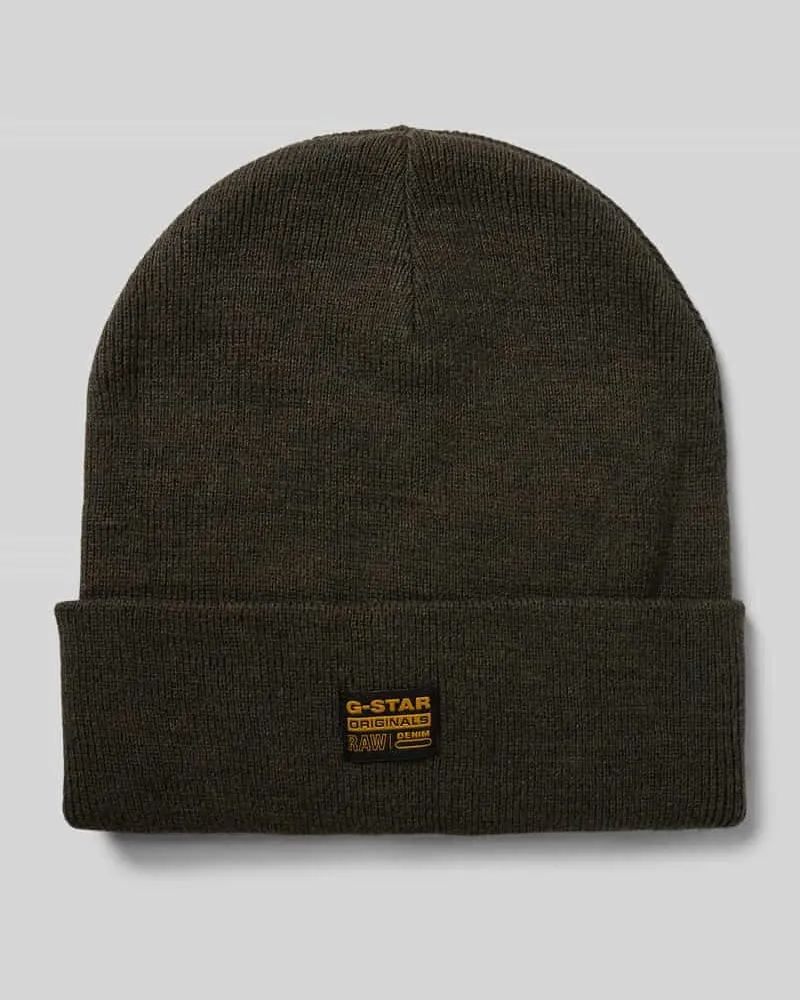 G-STAR RAW Mütze mit Logo-Patch Modell 'Effo Anthrazit