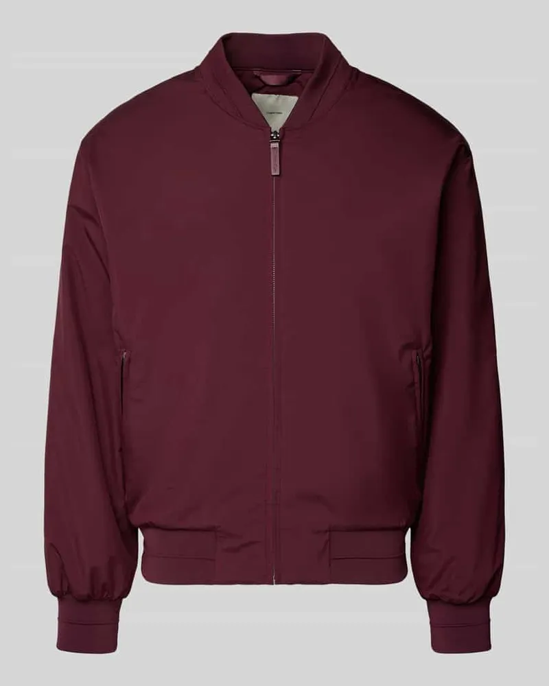 Calvin Klein Bomberjacke mit Reißverschlusstaschen Bordeaux