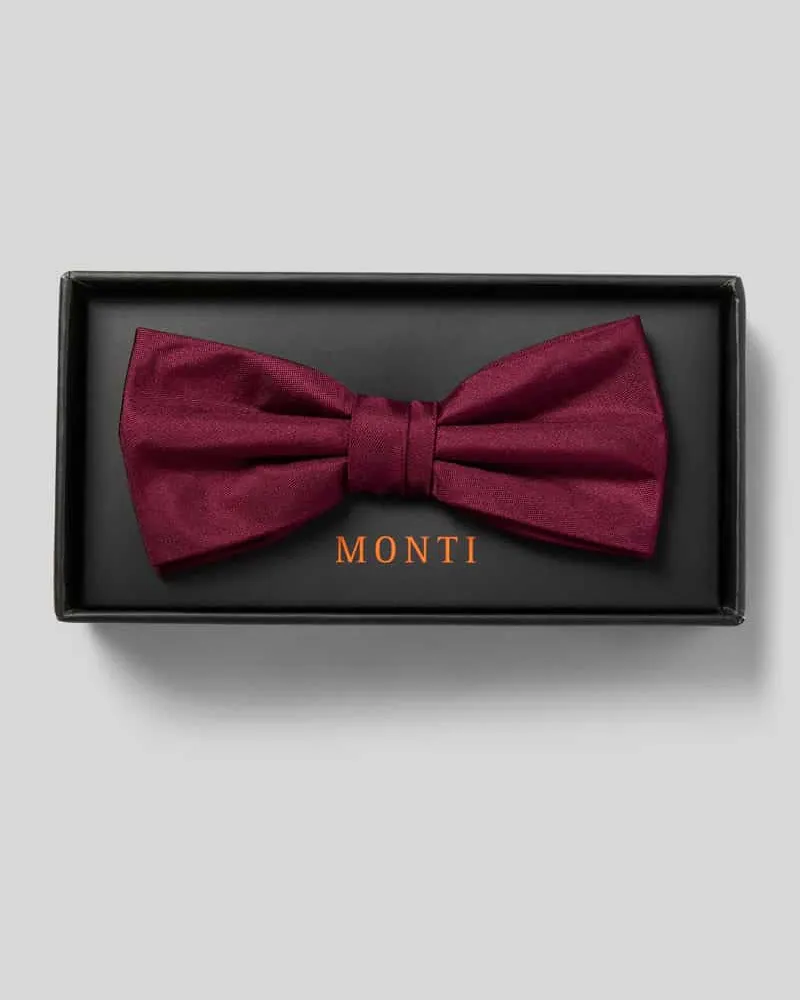 Monti Fliege aus reiner Seide Bordeaux