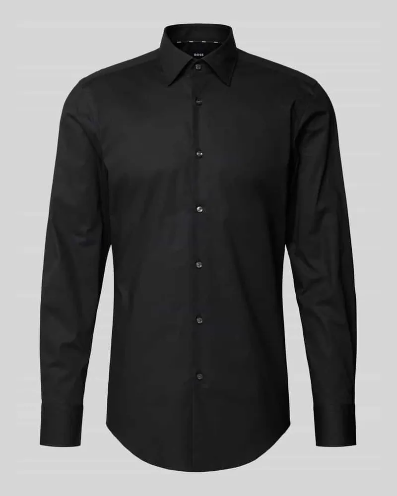 HUGO BOSS Slim Fit Businesshemd aus Popeline mit Stretch-Anteil Black