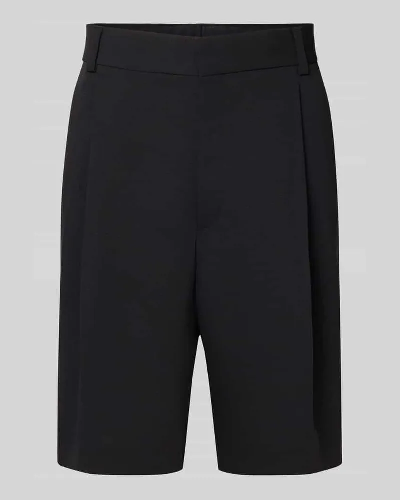 HUGO BOSS Regular Fit Chinoshorts mit Schurwoll-Anteil Modell 'FERY262F1X Black