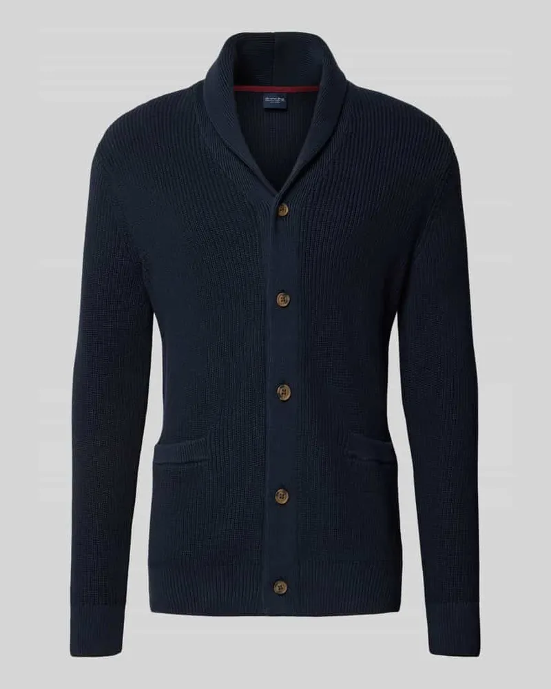 Christian Berg Strickjacke mit Knopfleiste Marine