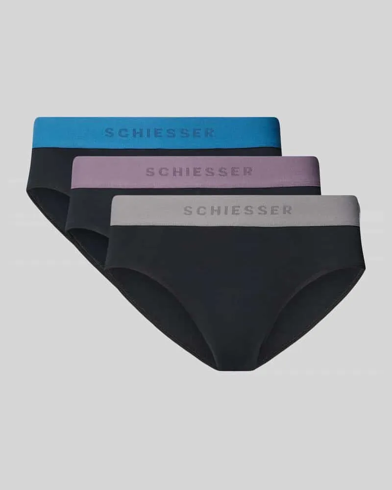 Schiesser Regular Fit Slip mit Logo-Stitching Modell 'Rio' im 3er-Pack 
