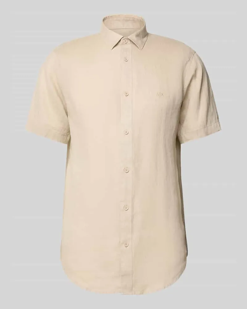 Armani Exchange Regular Fit Freizeithemd aus reinem Leinen 