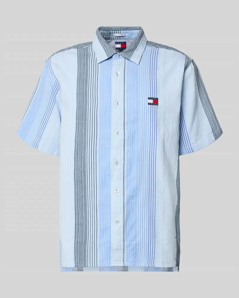 Tommy Hilfiger Relaxed Fit Freizeithemd aus reiner Baumwolle Hellblau
