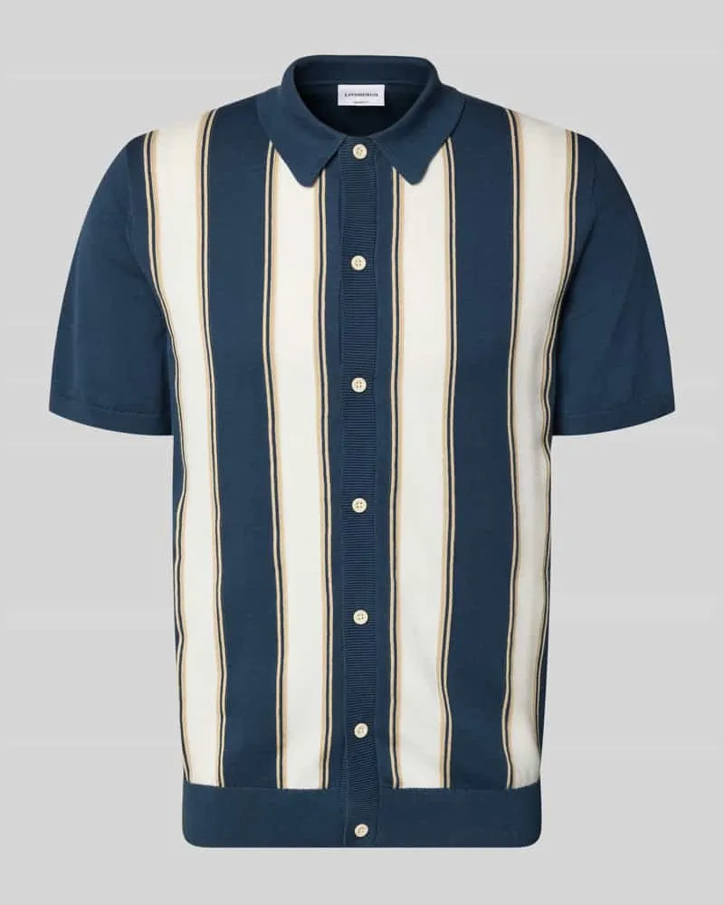 Lindbergh Polo-Cardigan mit 1/2-Arm Blau