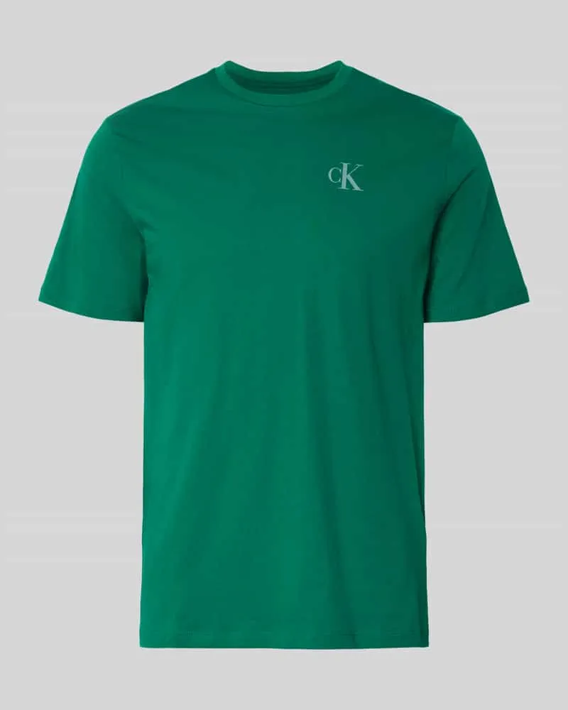 Calvin Klein Regular Fit T-Shirt mit Logo-Print Dunkelgruen